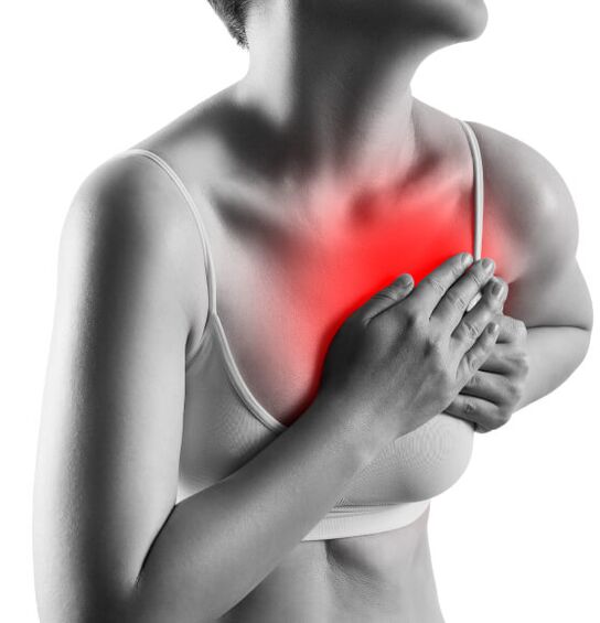 douleur dans la région de la poitrine un symptôme d'ostéochondrose de la poitrine jpg